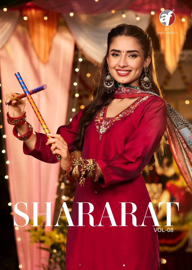 Shararat Vol 8 By AF Modal Silk Designer Kurti With Bottom Dupatta Wholesale Price In Surat